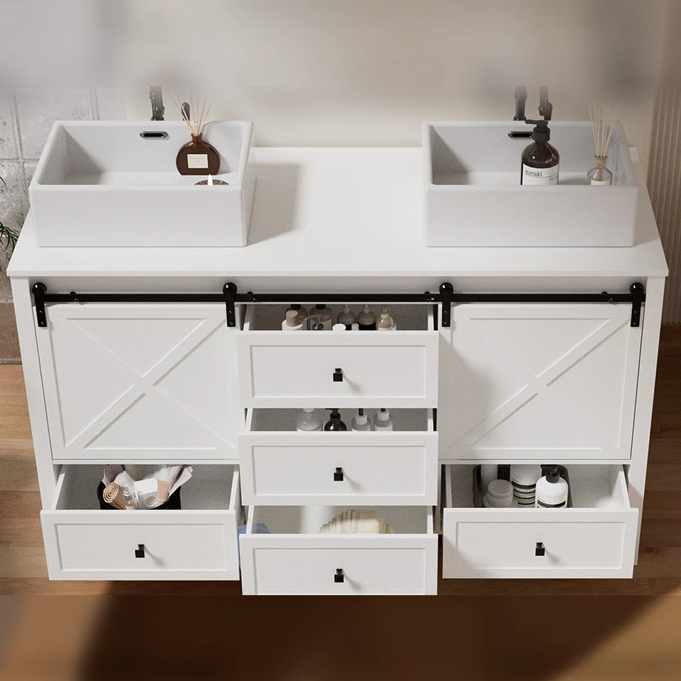 Juego de 5 cajones combo lavabo lavabo baño independiente grande de 60" Foto 1 de 4