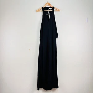 Witchery Maxi Dress Greco Roman Black Keyhole Neckline Metal Bar Detail - Picture 1 of 17