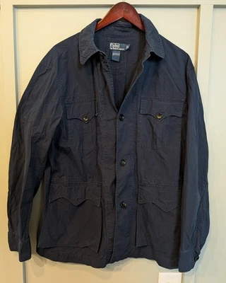 Sobrecamisa utilitaria vintage Polo Ralph Lauren sarga chaqueta de caza para hombre talla L Foto 1 de 4
