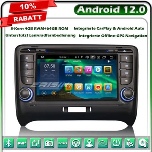 8-Kern 64GB Android 14 GPS DVD Autoradio Navi für AUDI TT MK2 DAB+BT 5.0 CarPlay - Bild 1 von 12