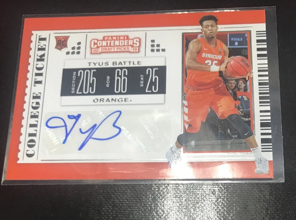 2019-20 Panini Contenders Draft Picks Tyus Battle Timberwolves RC Auto Autograph - Image 1 of 1