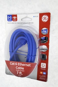 Cable de red GE Cat 6 Ethernet RJ45M 7 pies Cable Internet Hogar Oficina ¡NUEVO! - Imagen 1 de 2
