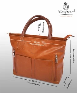 "Kayzer GILDED Exklusive Luxus Handtasche aus hochwertigem 100 % Rindleder – Tan - Bild 1 von 6