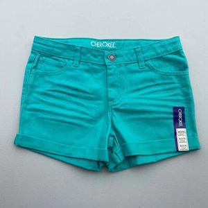 Cherokee Colored Denim shorts turquoise XL (14/16) - Picture 1 of 6