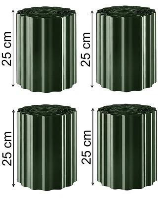 EXCOLO Bordure bordure per aiuole bordi per prato bordure per aiuole verde 36 m x 25 cm