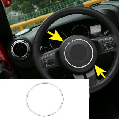 Borde central plateado del volante más grande para Jeep Wrangler Compass Patriot 2011+ Foto 1 de 4