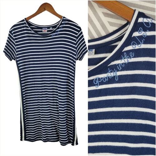 PALM ANGELS Abito T Shirt Cibo Spazzatura Taglia Media Navy Stripe Casual Party negli USA Mini
