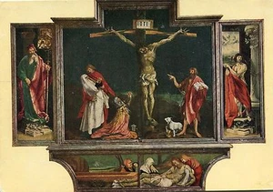 Vecchia cartolina artistica - Mathias Grünewald - altare di Isenheim - Foto 1 di 1