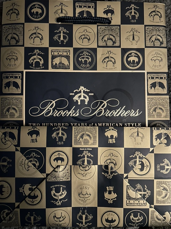 Brooks Brothers Shopping Gift Bag, 200th Anniversary, Set Of 5, New