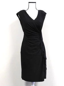 American Living Damen schwarz Abend Faux Wickelkleid Größe 8 - Bild 1 von 3