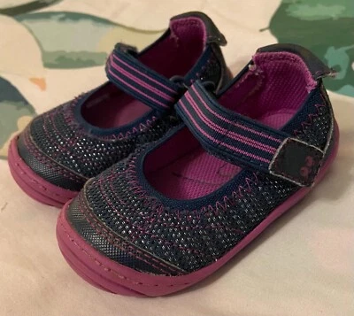 Zapatos Mary Jane Surprize by Stride Rite Petula Azul Marino/Rosa Bebé Niña Talla 4 Foto 1 de 4