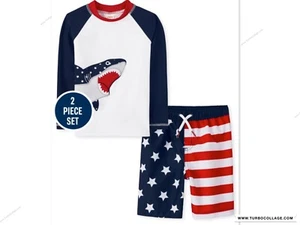 NEW BOYS SHARK SWIMSUIT AND SWIM TOP SIZE 7 FROM GYMBOREE * - Picture 1 of 1