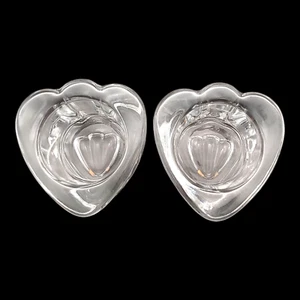 Muurla Finland Glass Votive Candle Holder Pair - 2" Small Clear Ristomatti Ratia - Picture 1 of 9