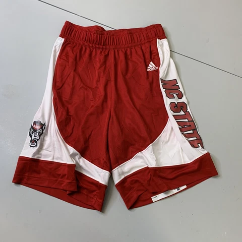 New Adidas NC State Wolfpack Basketball Shorts M Red Team Issue NCAA Sports Cover