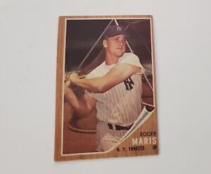 1962 Topps  Baseball  Card  ROGER  MARIS  NEW  YORK  YANKEES