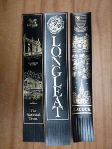 3 bookmarks from Wiltshire, Stourhead, Longleat, Lacock. Black & gold. - Picture 1 of 11