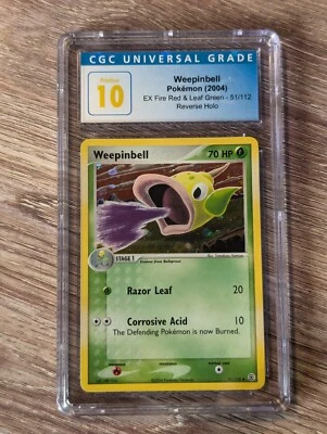 2004 Pokemon Ex Fire Red & Leaf Green Weepinbell Rev Holo #51 CGC Pristine 10 - Image 1 of 2