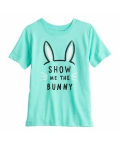Boys Easter Graphic Show Me The Bunny T-Shirt Size 5-10 NEW  - Picture 1 of 2