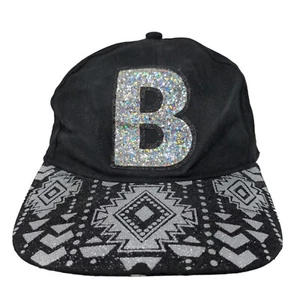 Justice Girl's Strapback Hat Black Size OS Glittery Big B Logo - Picture 1 of 7