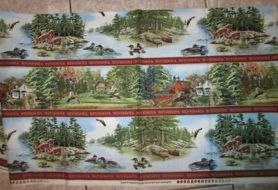 Cotton Fabric - Quilting Treasures Minnesota Nature Scene - 1 yd., 20" - Image 1 of 3