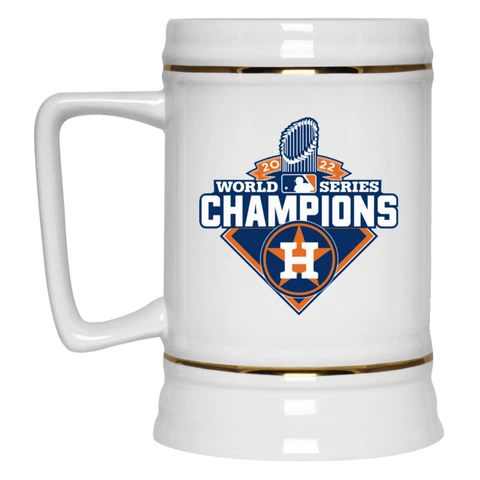 2022 World Series Champions Houston Astros V3 White 22 oz Ceramic Beer Mug Stein Cover