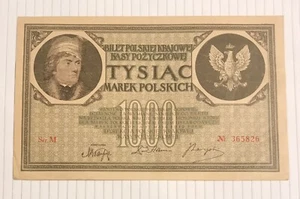 Poland 1000 Marek 1919 P-22a XF - Picture 1 of 2