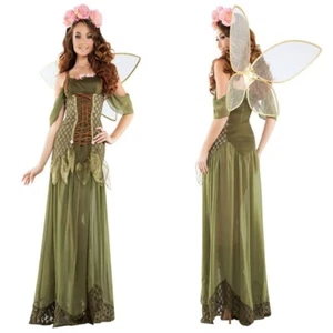 Halloween Bosque Verde Elfo Flor Hada Vestido Princesa Ángel Juego de Rol Disfraz - Imagen 1 de 8
