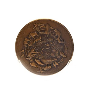 Franklin Mint Annual Calendar Bronze Art Medal 3" Animals 1994 - Picture 1 of 2
