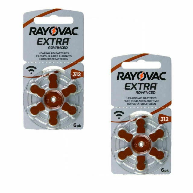 Rayovac 312 Advanced Hearing aid batteries 6 Pieces in bracket - PR41 - Brown - Image 1 of 1