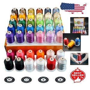 42-Spool 1000M Polyester Embroidery Thread Kit for Pros & Beginners - Color Fast - Picture 1 of 8