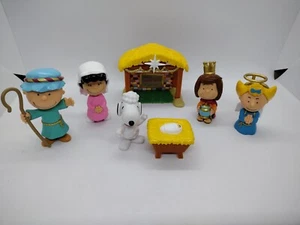 PEANUTS CHARLIE BROWN SNOOPY 7pc annual Christmas Pageant Nativity set - Picture 1 of 9