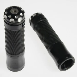 Lenkergriffe Custom Motorrad Roller Universal Lenker Kunststof Metall Schwarz - Picture 1 of 1