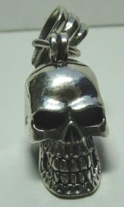 Colgante Plata Motociclista Calavera Cadenas Colgante Memento Mori Calavera Gótica No 38 - Imagen 1 de 4