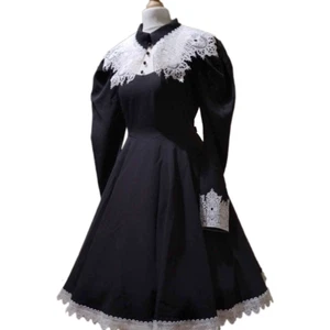 Unideer Lolita Princess Black White OP Dress Lace Trim Classic Lolita SZ M - Picture 1 of 12