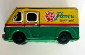 Vintage Ichimura Flowers Tiny Florist Delivery Truck Friction Japan ap-78 - Imagen 1 de 15