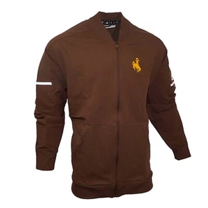 Wyoming Cowboys NCAA Adidas Men's 2018 Sideline Brown Squad Bomber Jacket - Picture 1 of 2