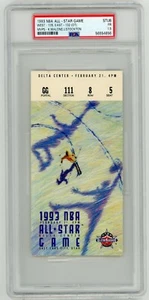1993 NBA ALL STAR GAME BIGLIETTO STUB KARL MALONE JOHN STOCKTON MVP PSA UTAH JAZZ - Foto 1 di 2