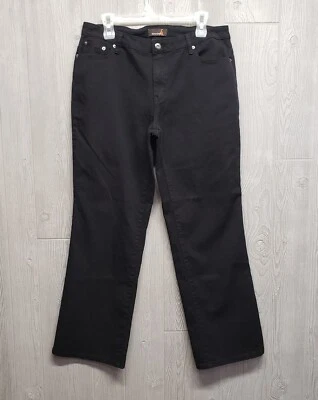 Jeans Ashley Stewart para mujer 14 pierna recta elásticos negros denim 32x31 Normcore Foto 1 de 4