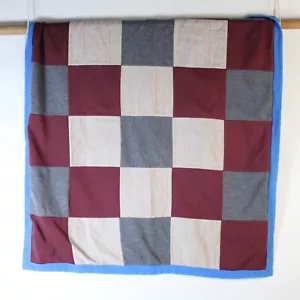 Handmade Multicolored Quilted Baby Boy Throw Blanket 37" x 44" - Picture 1 of 5