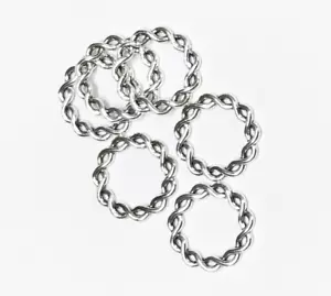 10 pezzi di anello ritorto in lega d'argento anticato 20 mm, anelli di collegamento sfusi - Foto 1 di 2