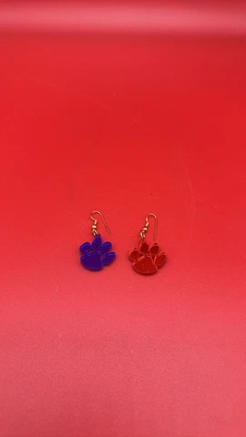 University of Arizona wildcat paw, earrings, red/blue Cover