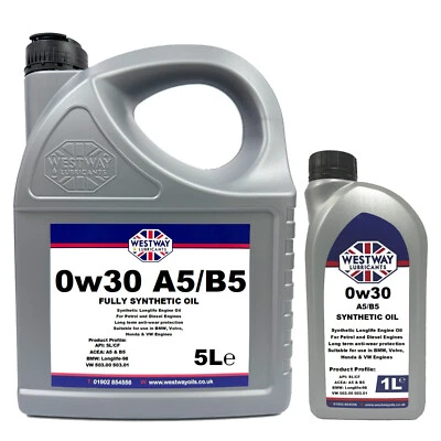 0W30 A5 B5 Fully Synthetic Engine Oil for Volvo Honda BMW 6 Litres - 6L  - Image 1 of 4