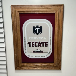 Vintage Tecate Cerveza Hecho En Mexico Bier Spiegel Bar Schild 16-1/2” x 21-1/2” - Bild 1 von 23