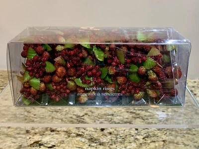 Juego de 6 anillos de servilleta Pier 1 bayas corona vid NUEVO EN CAJA vacaciones otoño Foto 1 de 3