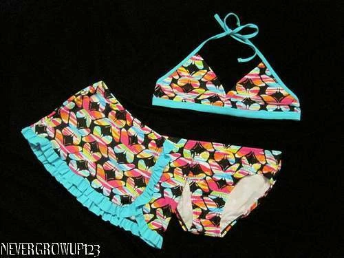 GIRLS XHILARATION SWIMSUIT~BIKINI~SKIRT~XL 14/16~NWT - Image 1 of 1
