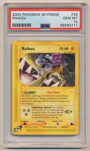 PSA 10 Pokemon Skyridge Raro Raikou 28/144 GIOCHI PREZIOSI OTTIME CONDIZIONI!! - Foto 1 di 2