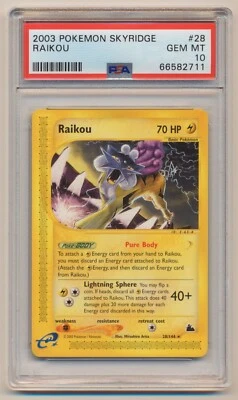 PSA 10 Pokemon Skyridge Rare Raikou 28/144 GEM MINT Condition!! - Image 1 of 2