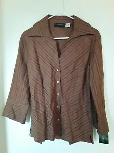 Camisa para mujer Harve Benard manga 3/4 abotonada talla L NUEVA - Imagen 1 de 3