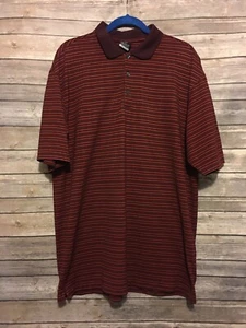 Mens Nike Golf Fit Dry Polo Golf Shirt Extra Large XL Striped - Polyester/ Nylon - Picture 1 of 11