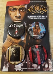 Lil Wayne button badge 4 pack YM WEEZY TUNECHI 1.5" CARTER I II III IV V SKATE - Picture 1 of 6